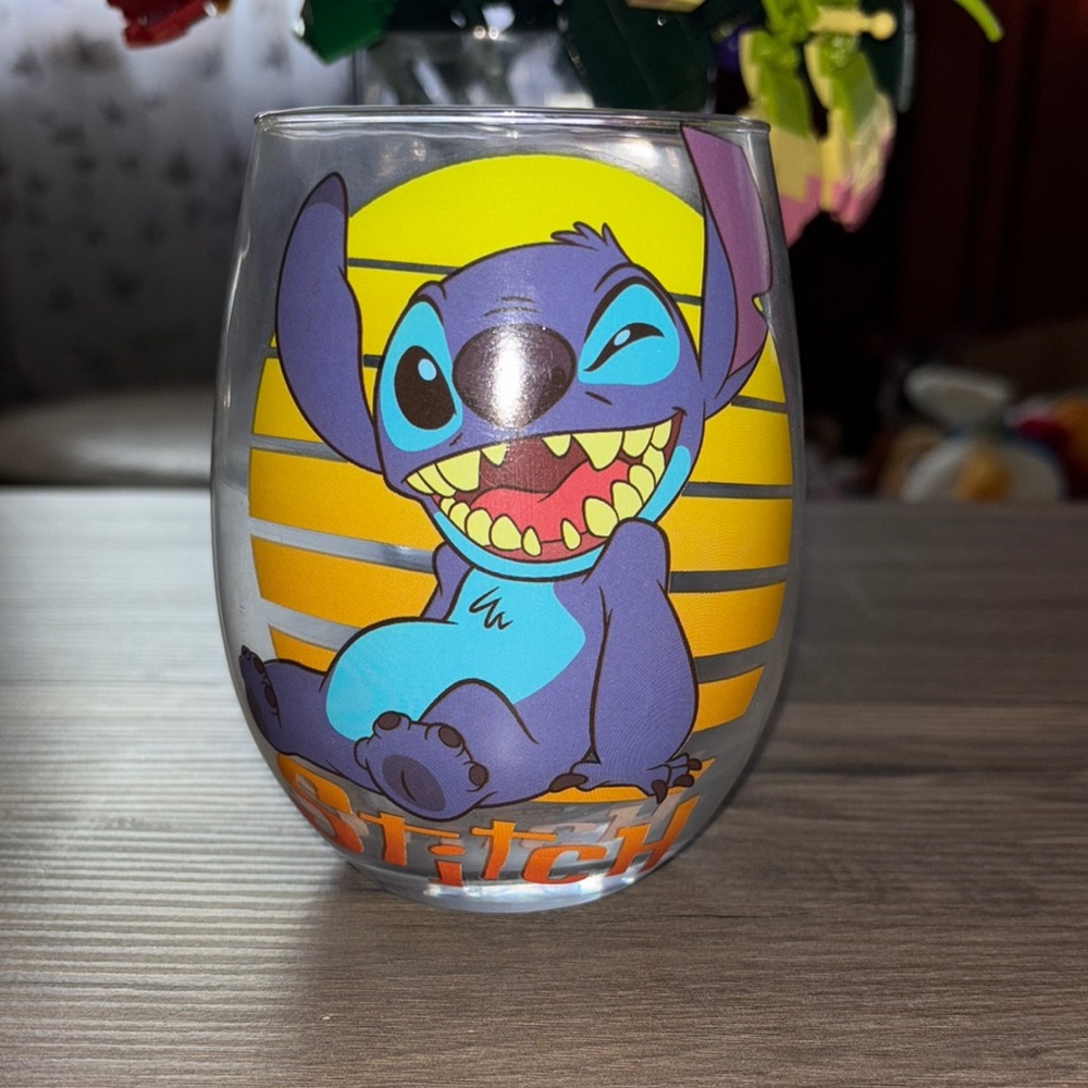 Disney Stitch Character Glass Tumbler
